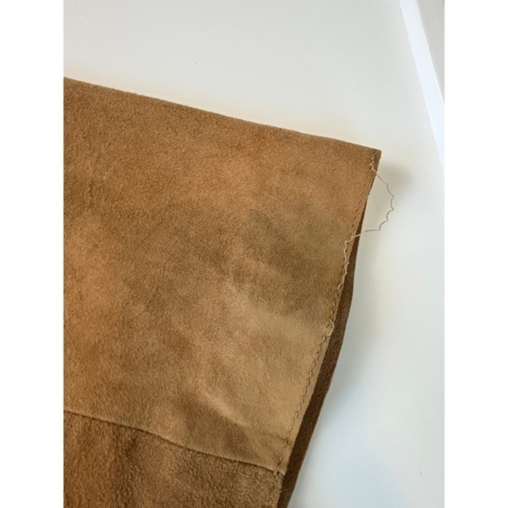 NEW Express Genuine Suede  Tie Waist Jacket Camel Tan Size M 90s Y2K Consign - Picture 12 of 14
